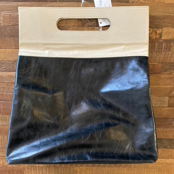 NWT Marie Turnor Emparte Large Shopper, Black with Cream Leather - Picture 4 of 6